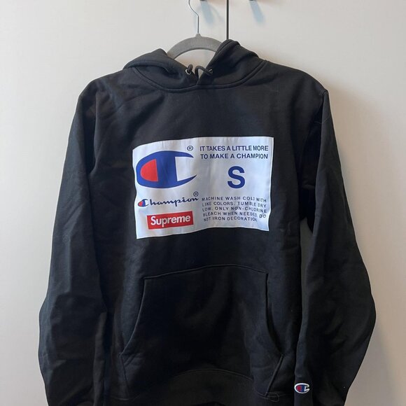 NWOT Supreme Champion Label Hooded Sweatshirt - Picture 2 of 5